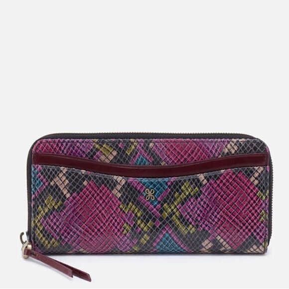 HOBO Max Large‎ Zip Around Leather Continental Wallet, Organization, Mosaic, NWT - Picture 1 of 14